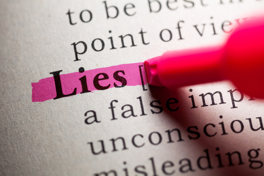 The word "lies" highlighted.