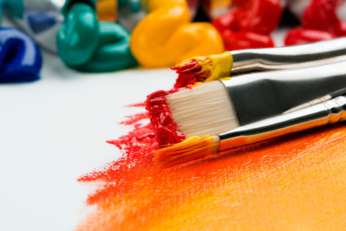 paintbrushes and canvas. If we create a language with paints what does that do to it?