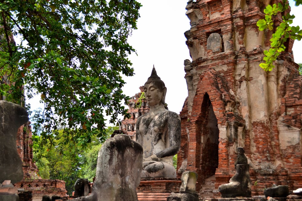 An old Buddha statue in Thailand.