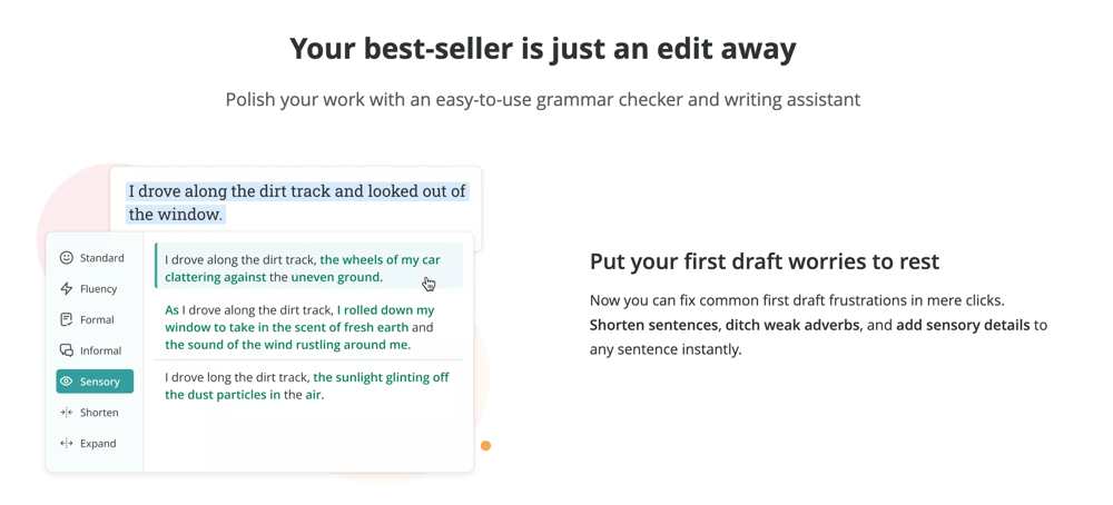 A screenshot of ProWritingAid suggesting style fixes in a written text.
