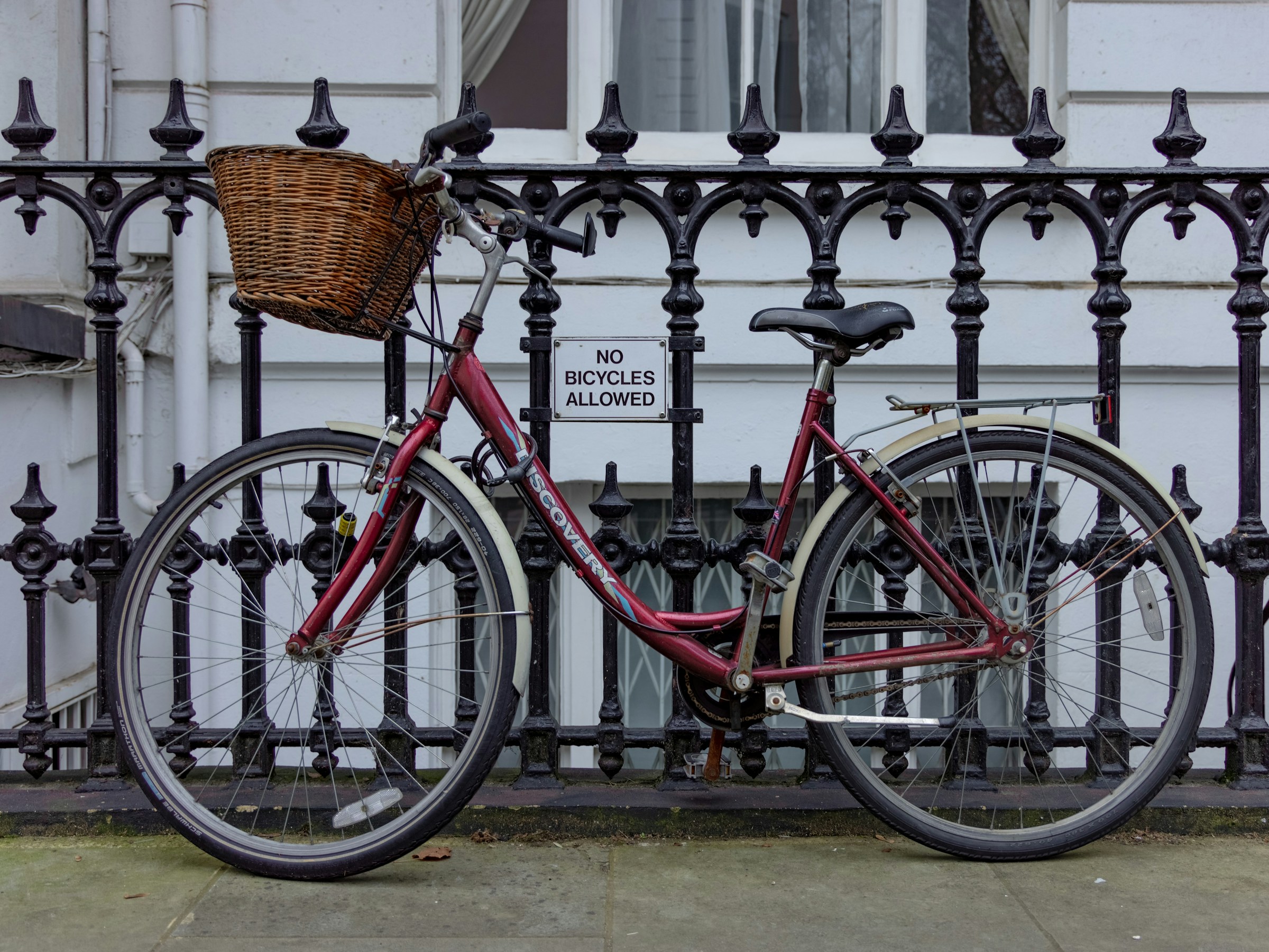 A bike ironically parked in front of a