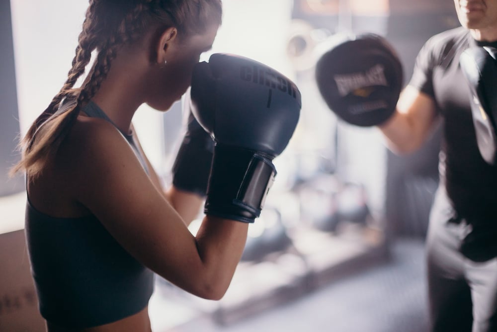A person boxing.