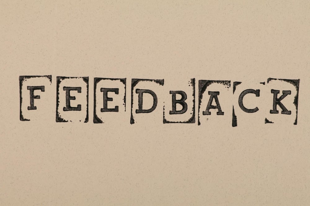 Stamped letters spell out