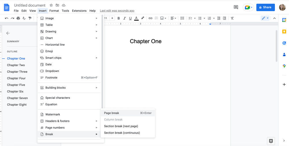 A screenshot of a Google Doc.
