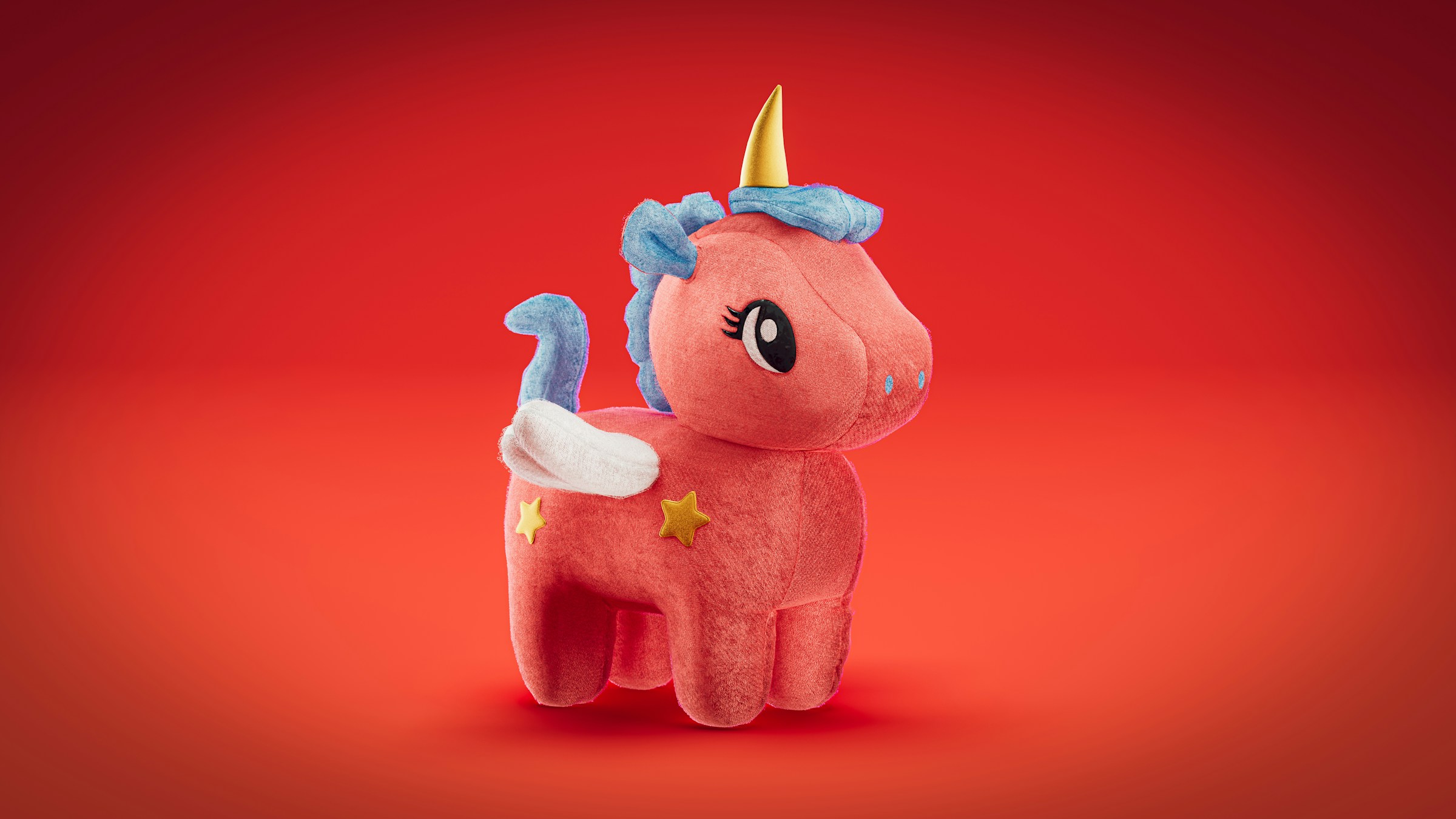 An adorable plush unicorn
