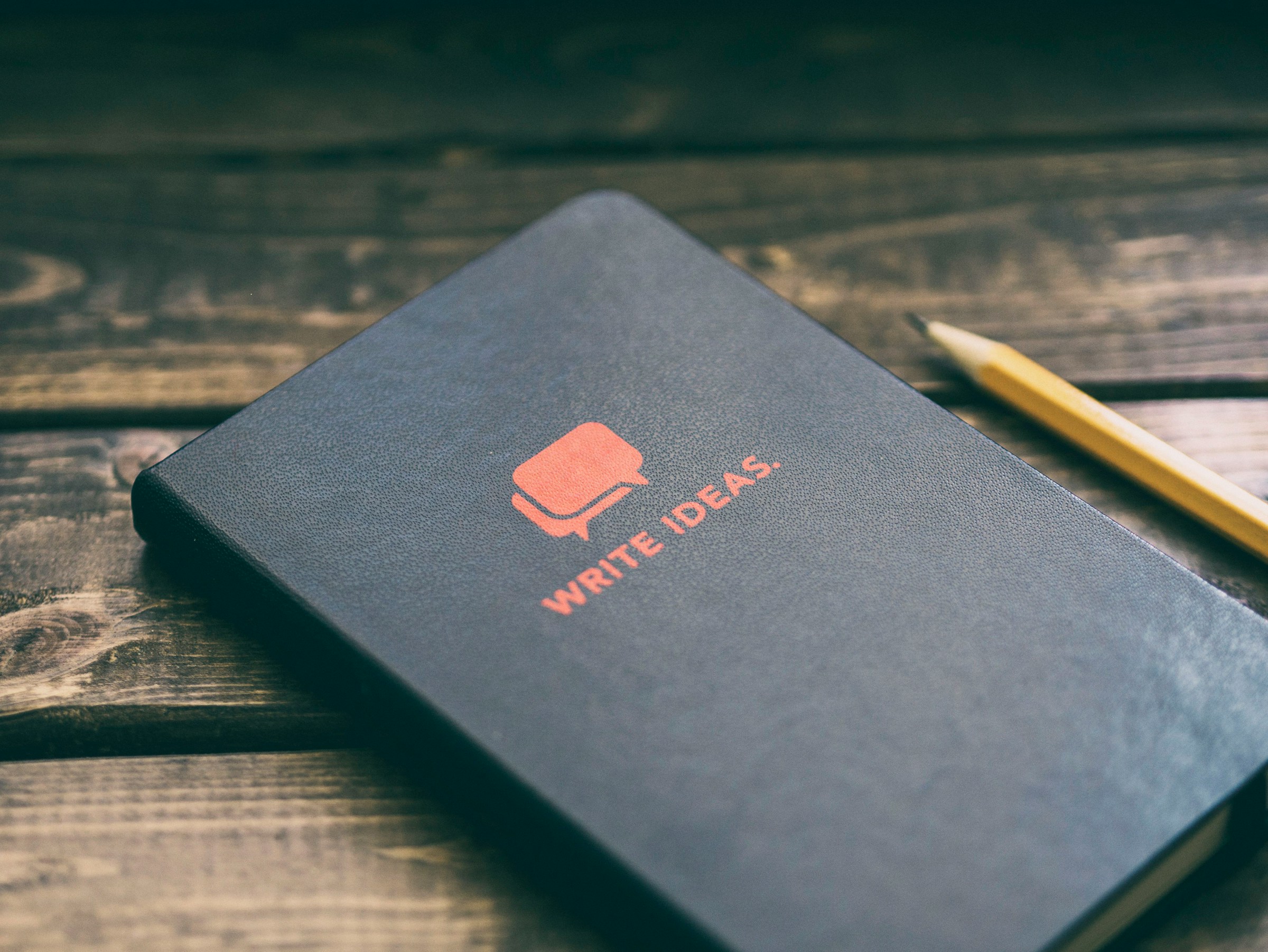 A black journal with